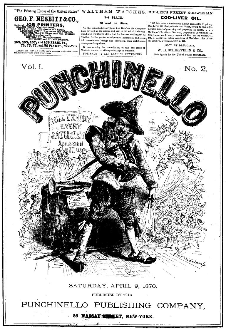 Punchinello, Volume 1, No. 02, April 9, 1870 Punchinello, Volume 1, No. 02, April 9, 1870