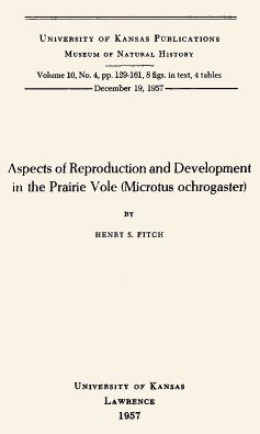 Aspects of Reproduction and Development in the Prairie Vole (Microtus ochrogaster)