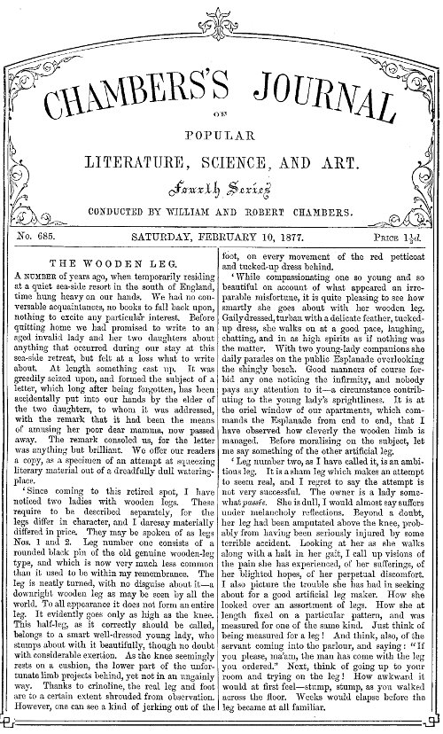 Chambers's Journal of Popular Literature, Science, and Art, No. 685
February 10, 1877