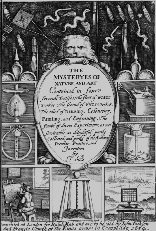 The Mysteryes of Nature and Art
Conteined in foure severall Tretises, The first of water workes, The second of Fyer workes, The third of Drawing, Colouring, Painting, and Engraving, The fourth of divers Experiments, as wel serviceable as delightful: partly Collected, and partly of the Authors Peculiar Practice,
and Invention