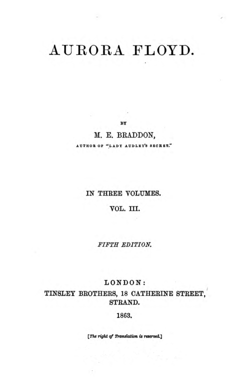 Aurora Floyd, Vol. 3
Fifth Edition