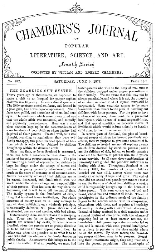 Chambers's Journal of Popular Literature, Science, and Art, No. 702
June 9, 1877
