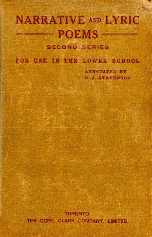 Narrative and Lyric Poems (Second Series) for Use in the Lower School Narrative and Lyric Poems (Second Series) for Use in the Lower School