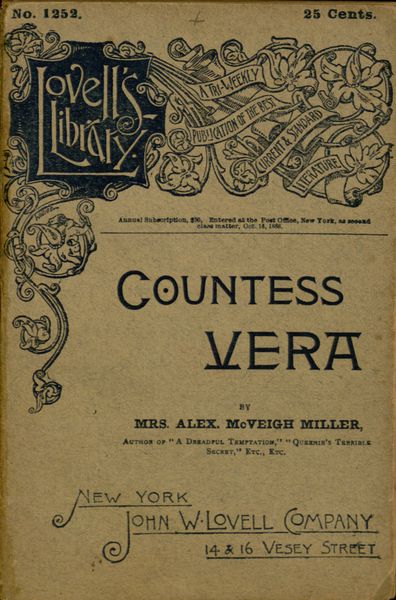 Countess Vera; or, The Oath of Vengeance Countess Vera; or, The Oath of Vengeance