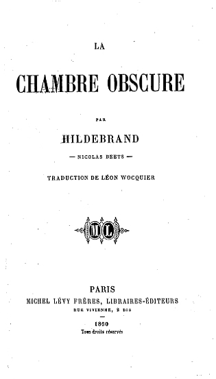 La chambre obscure La chambre obscure