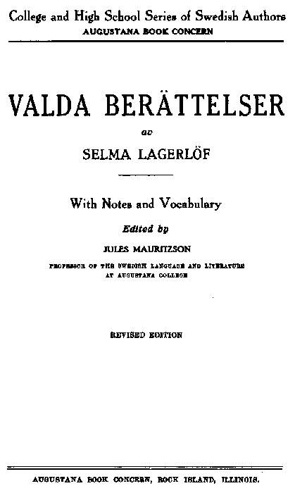 Valda Berättelser With Notes and Vocabulary Valda Berättelser With Notes and Vocabulary