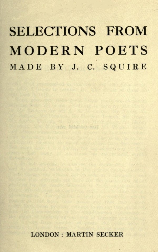 Selections from Modern Poets
Made by J. C. Squire