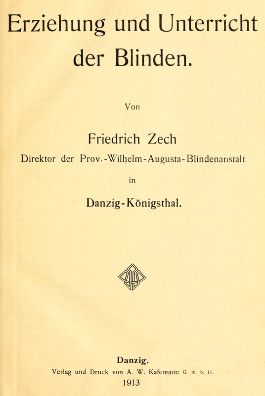 Erziehung und Unterricht der Blinden