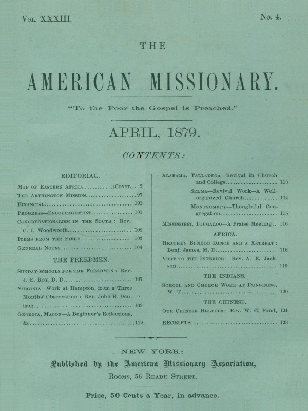The American Missionary — Volume 33, No. 04, April 1879 The American Missionary — Volume 33, No. 04, April 1879
