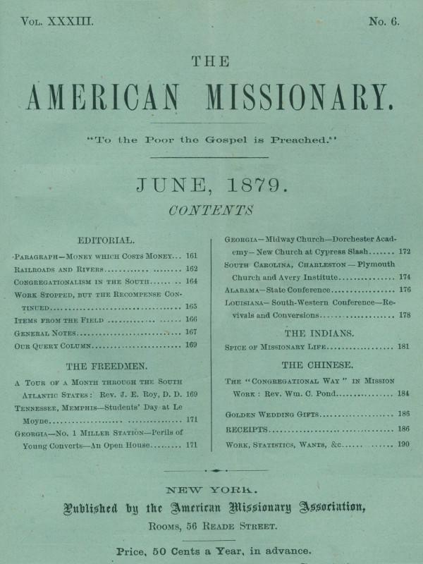 The American Missionary — Volume 33, No. 06, June, 1879 The American Missionary — Volume 33, No. 06, June, 1879