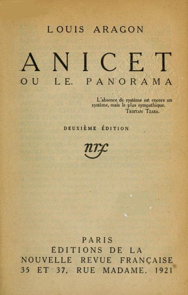 Anicet; ou, le panorama Anicet; ou, le panorama