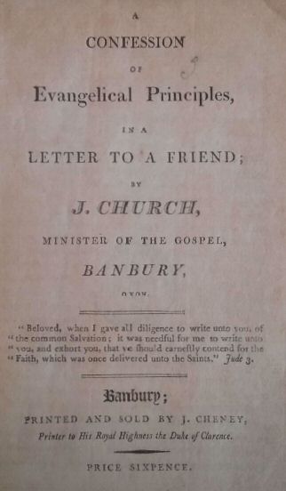 A Confession of Evangelical Principles
in a letter to a friend