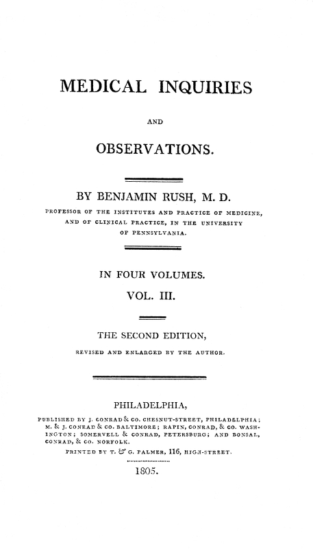 Medical Inquiries and Observations, Vol. 3 The Second Edition, Revised and Enlarged by the Author Medical Inquiries and Observations, Vol. 3 The Second Edition, Revised and Enlarged by the Author