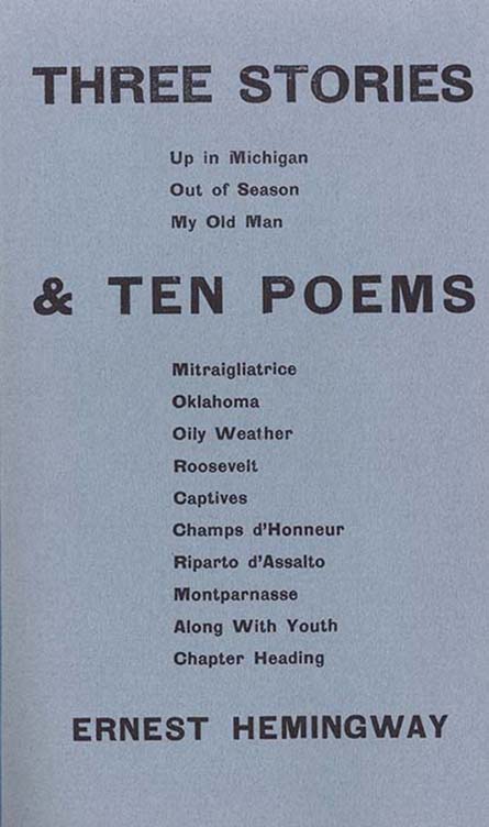 Three Stories & Ten Poems Three Stories & Ten Poems