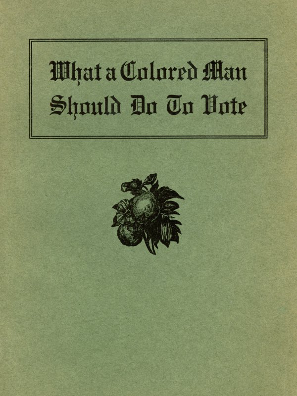 What a Colored Man Should Do to Vote