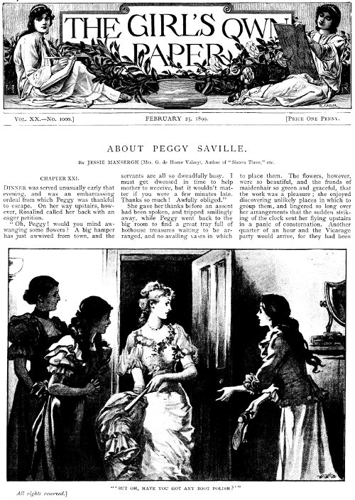 The Girl's Own Paper, Vol. XX, No. 1000, February 25, 1899 The Girl's Own Paper, Vol. XX, No. 1000, February 25, 1899