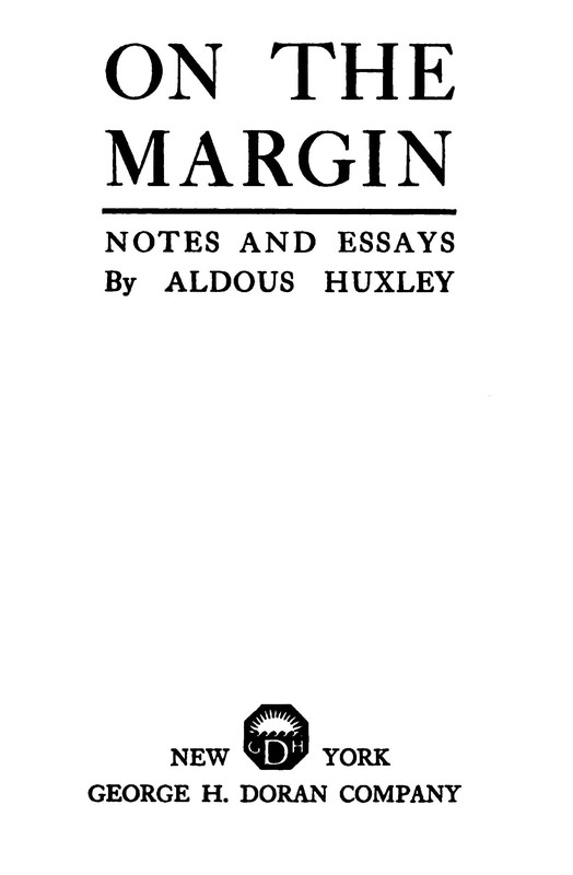 On the Margin: Notes and Essays On the Margin: Notes and Essays