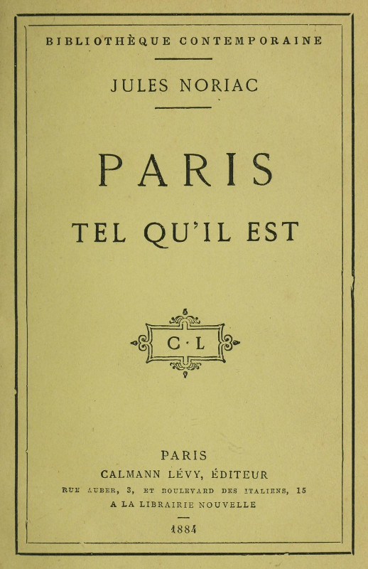 Paris tel qu'il est Paris tel qu'il est