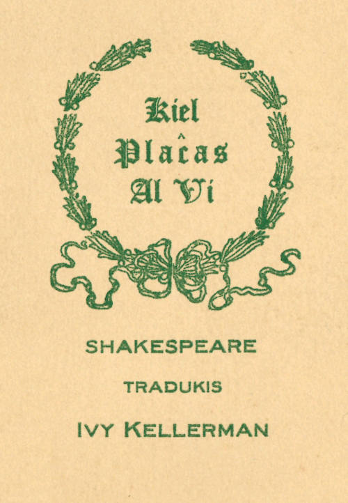 Kiel plaĉas al vi: komedio en kvin aktoj