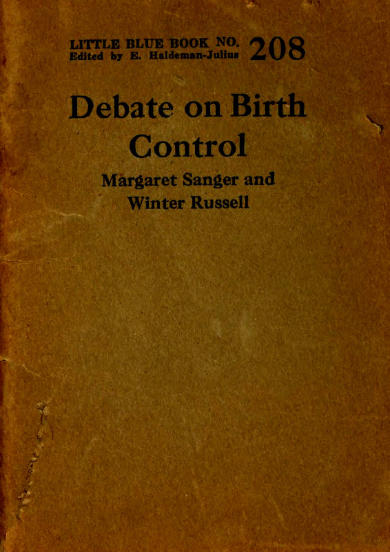 Debate on birth control. Margaret Sanger and Winter Russell