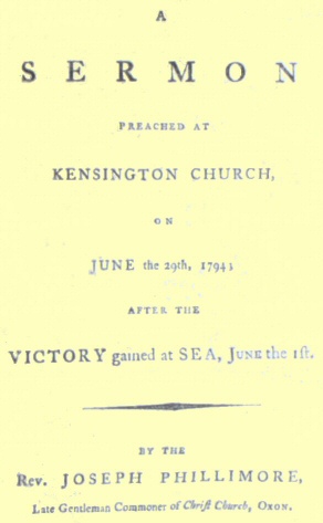 A Sermon Preached at Kensington Church, on June the 29th, 1794 After the Victory Gained at Sea, June the 1st A Sermon Preached at Kensington Church, on June the 29th, 1794 After the Victory Gained at Sea, June the 1st