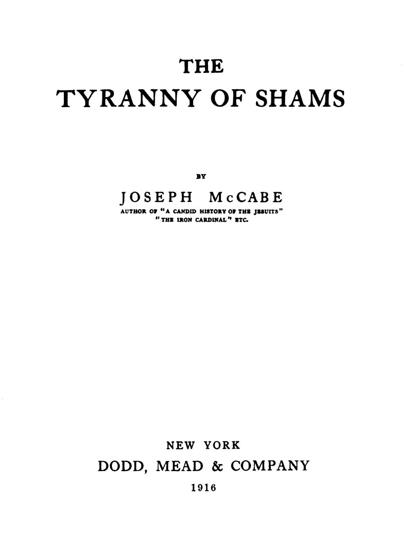 The Tyranny of Shams The Tyranny of Shams