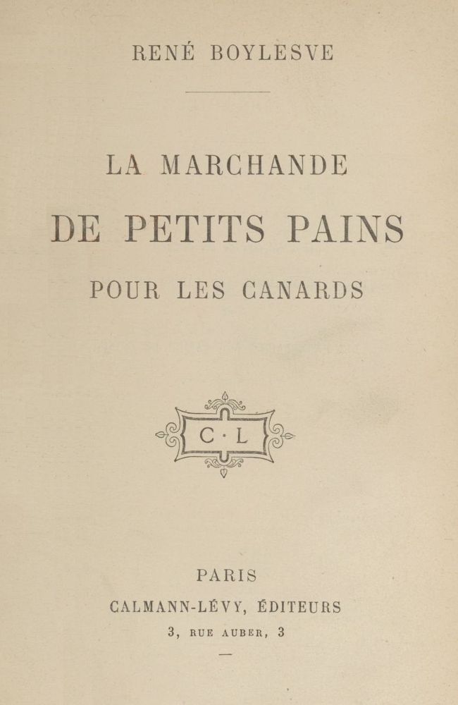 La marchande de petits pains pour les canards La marchande de petits pains pour les canards