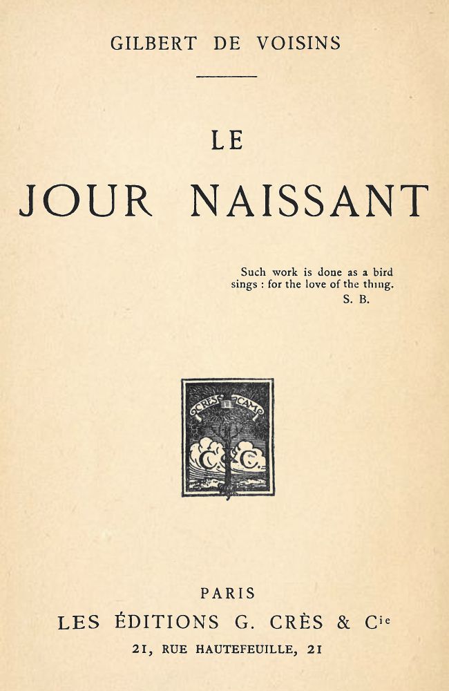 Le jour naissant Le jour naissant