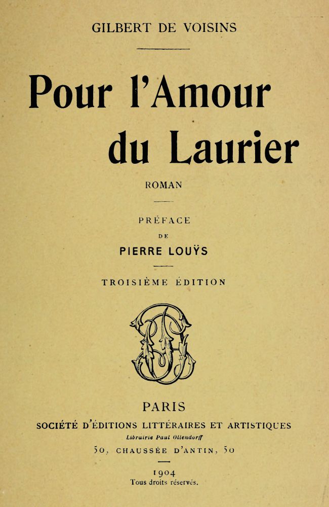 Pour l'Amour du Laurier: Roman Pour l'Amour du Laurier: Roman