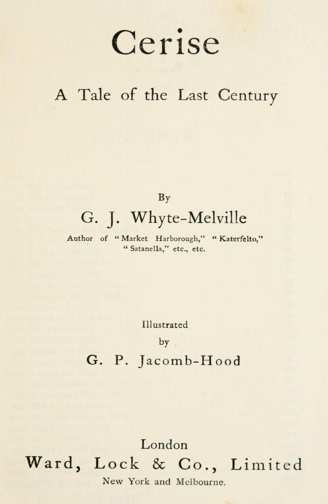 Cerise: A Tale of the Last Century
