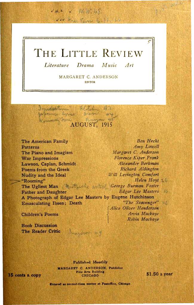 The Little Review, August 1915 (Vol. 2, No. 5) The Little Review, August 1915 (Vol. 2, No. 5)