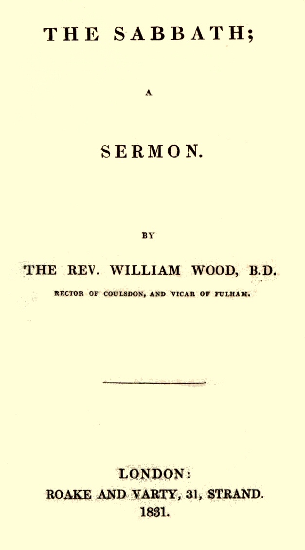 The Sabbath: A Sermon