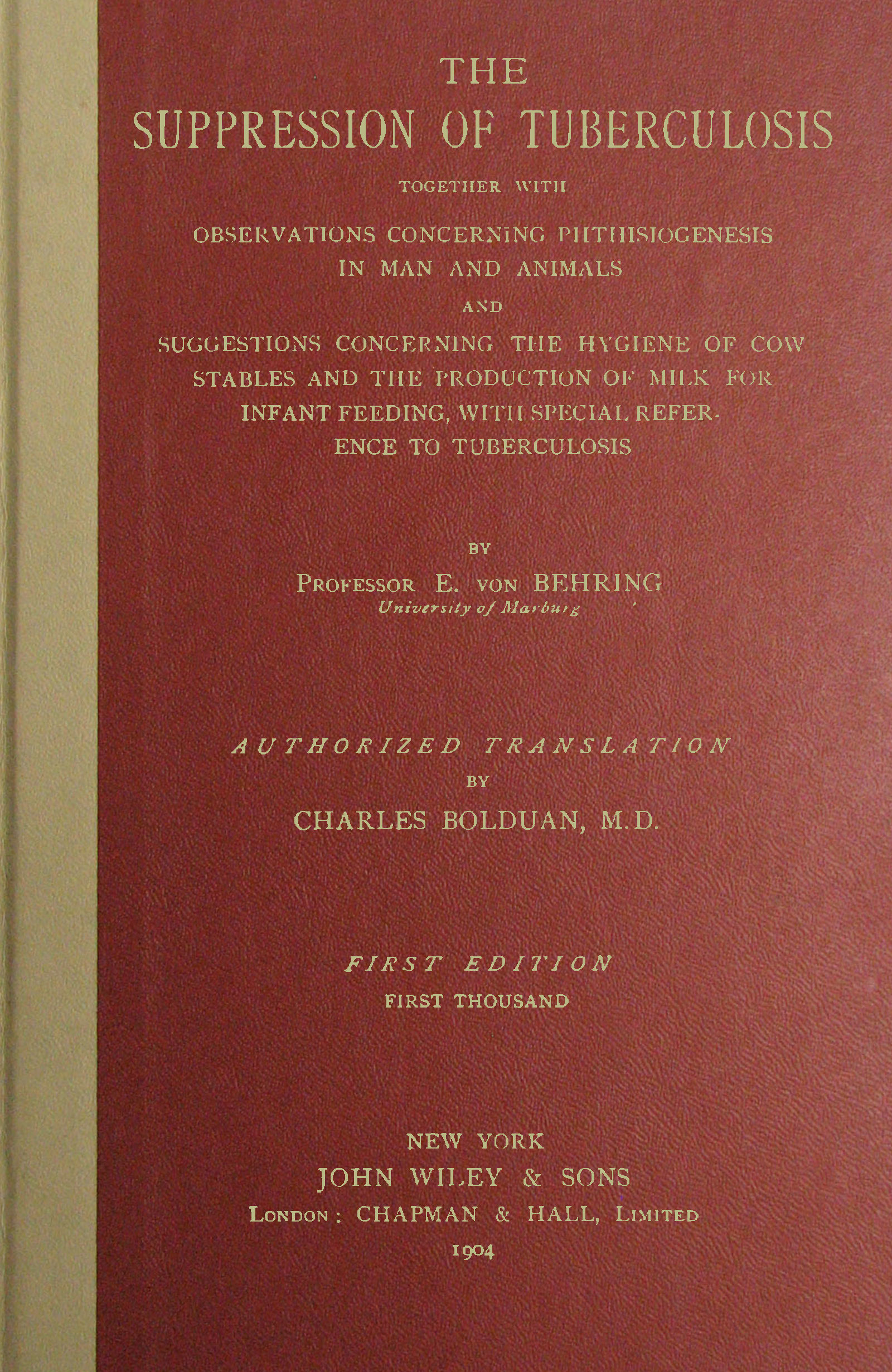 The suppression of tuberculosis The suppression of tuberculosis 