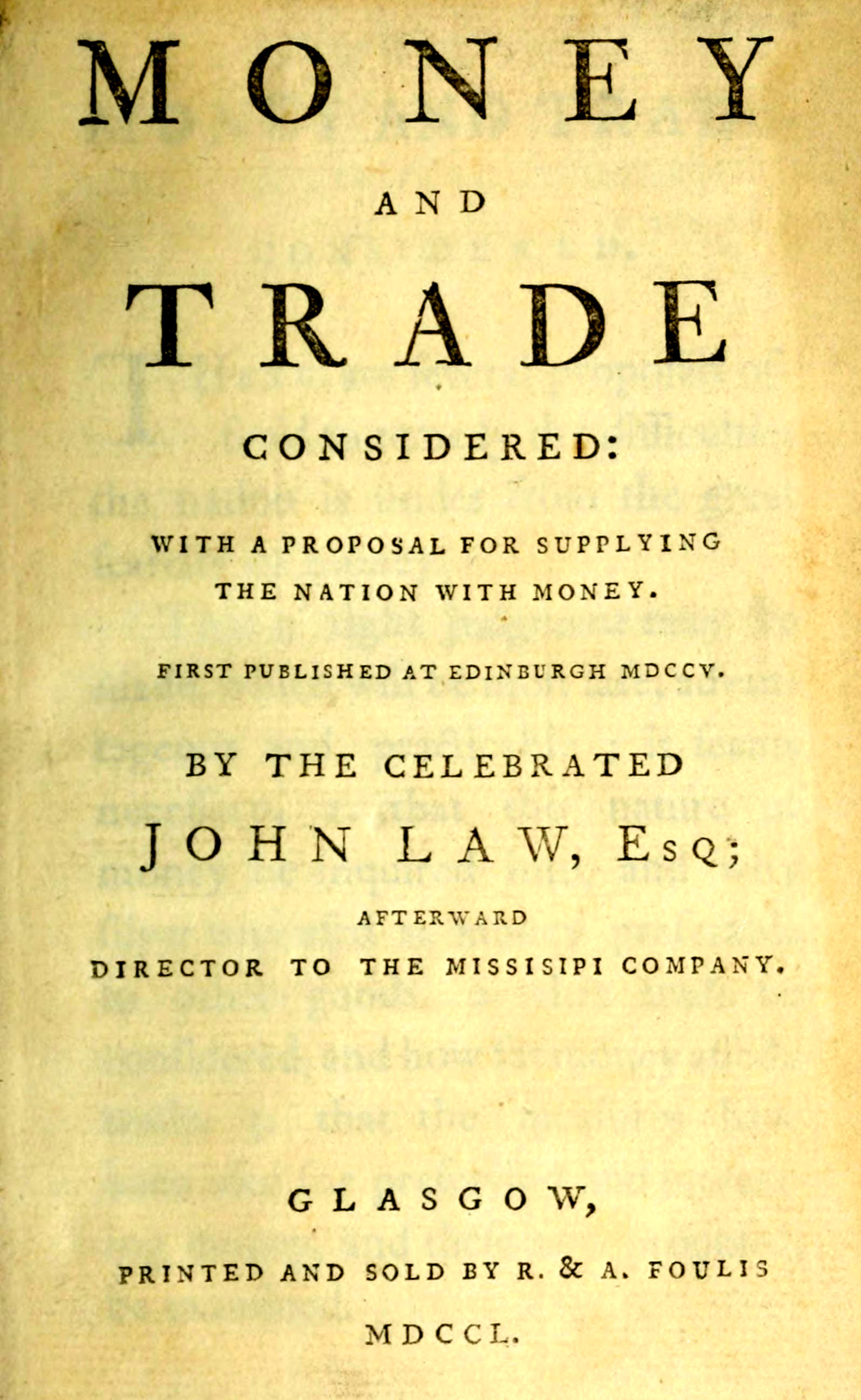Money and trade considered Money and trade considered