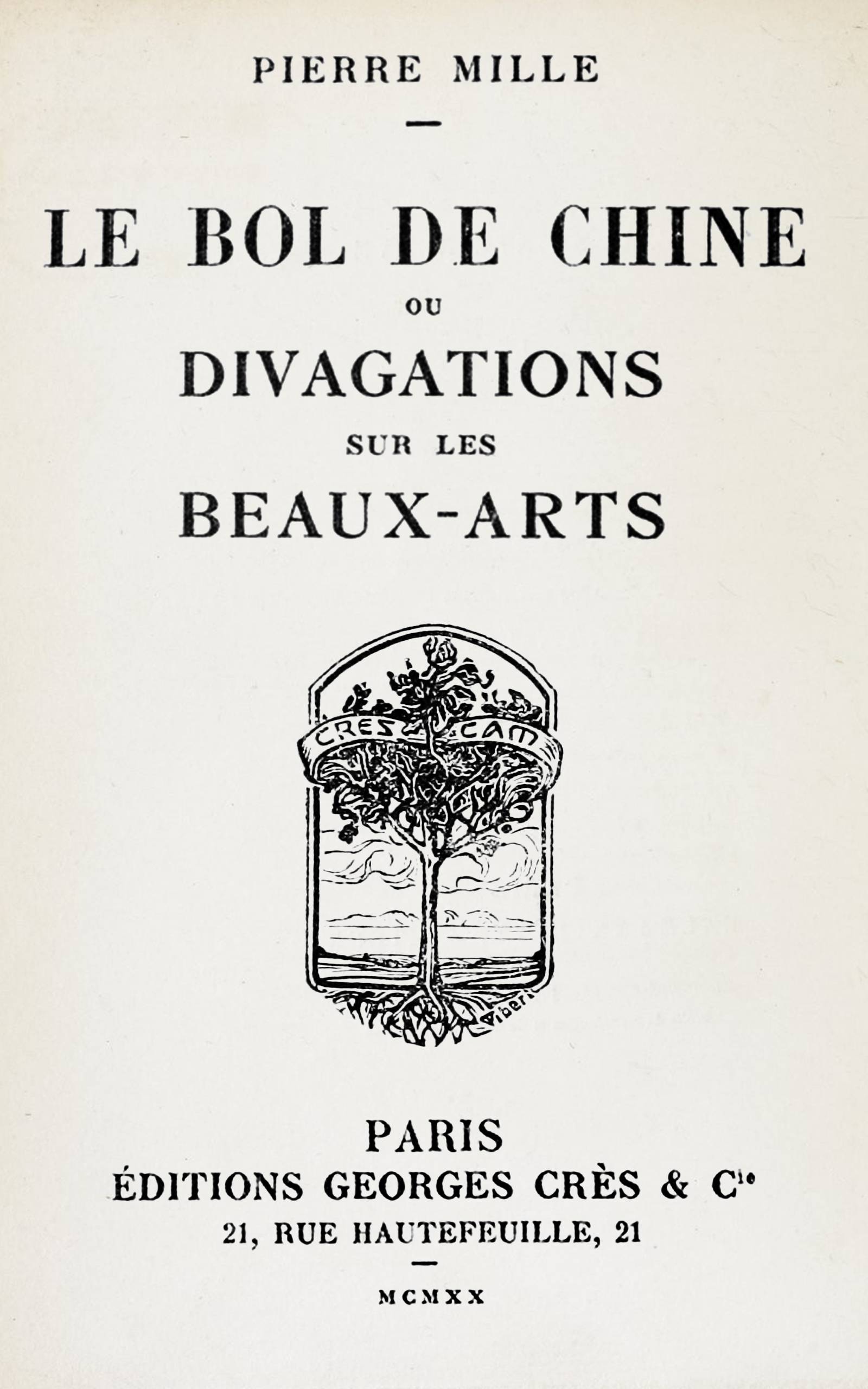 Le bol de Chine; ou, divagations sur les beaux-arts Le bol de Chine; ou, divagations sur les beaux-arts