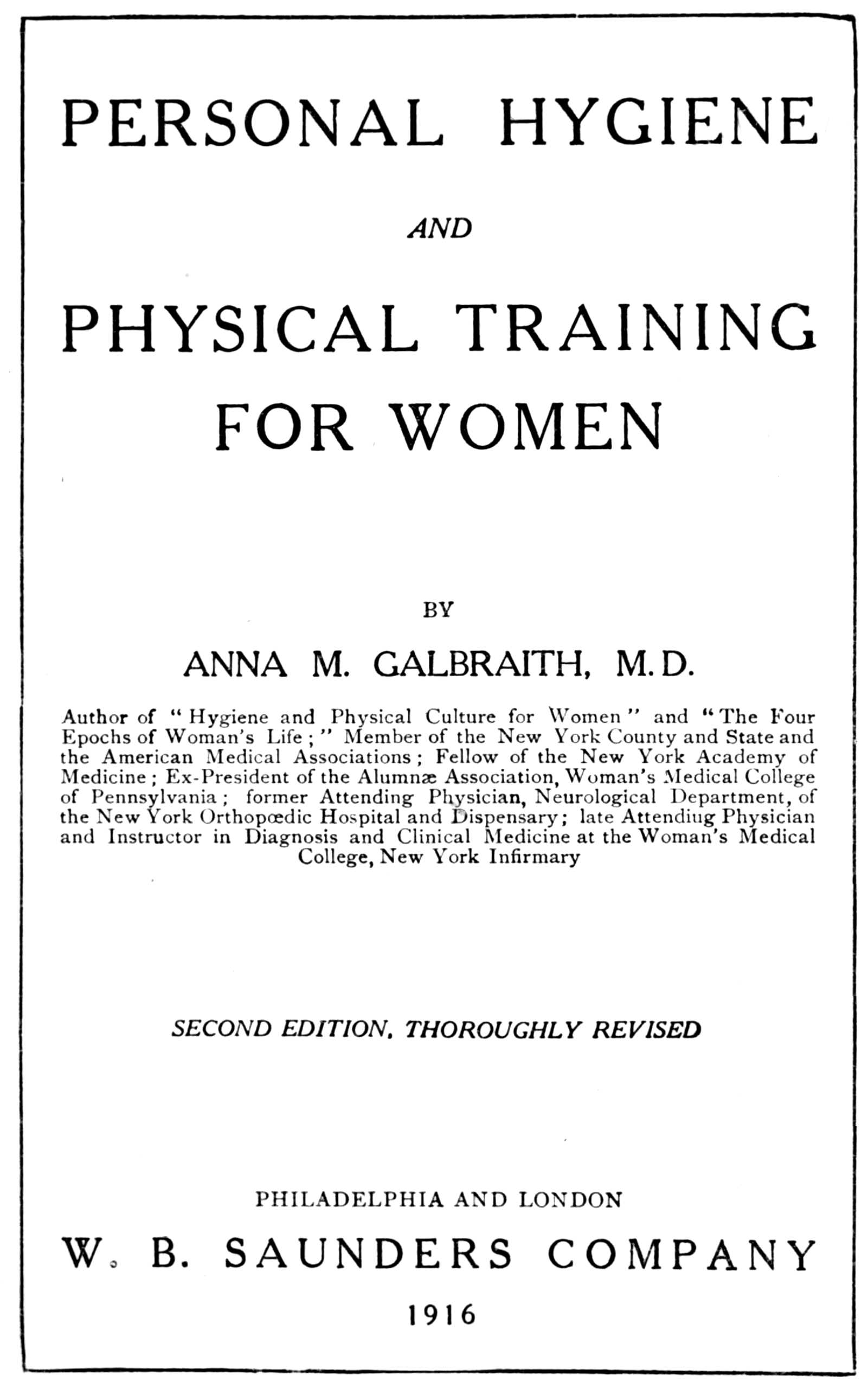 Personal hygiene and physical training for women Personal hygiene and physical training for women