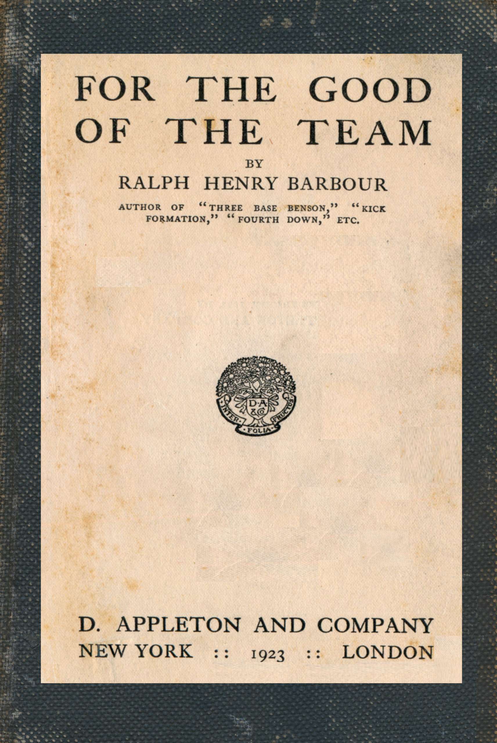 For the good of the team For the good of the team