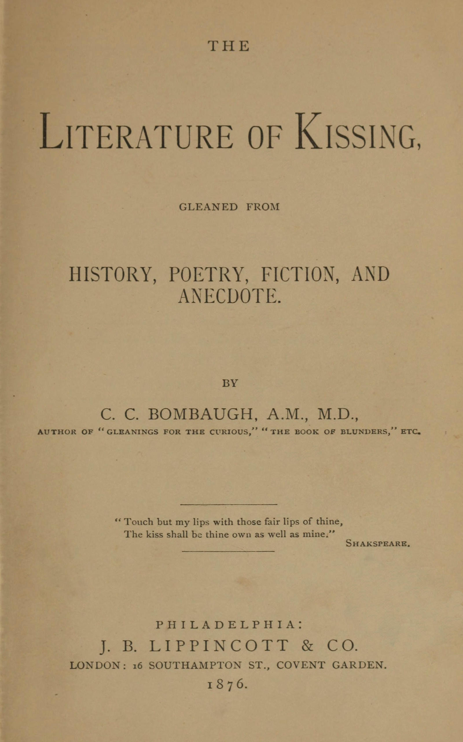 The literature of kissing