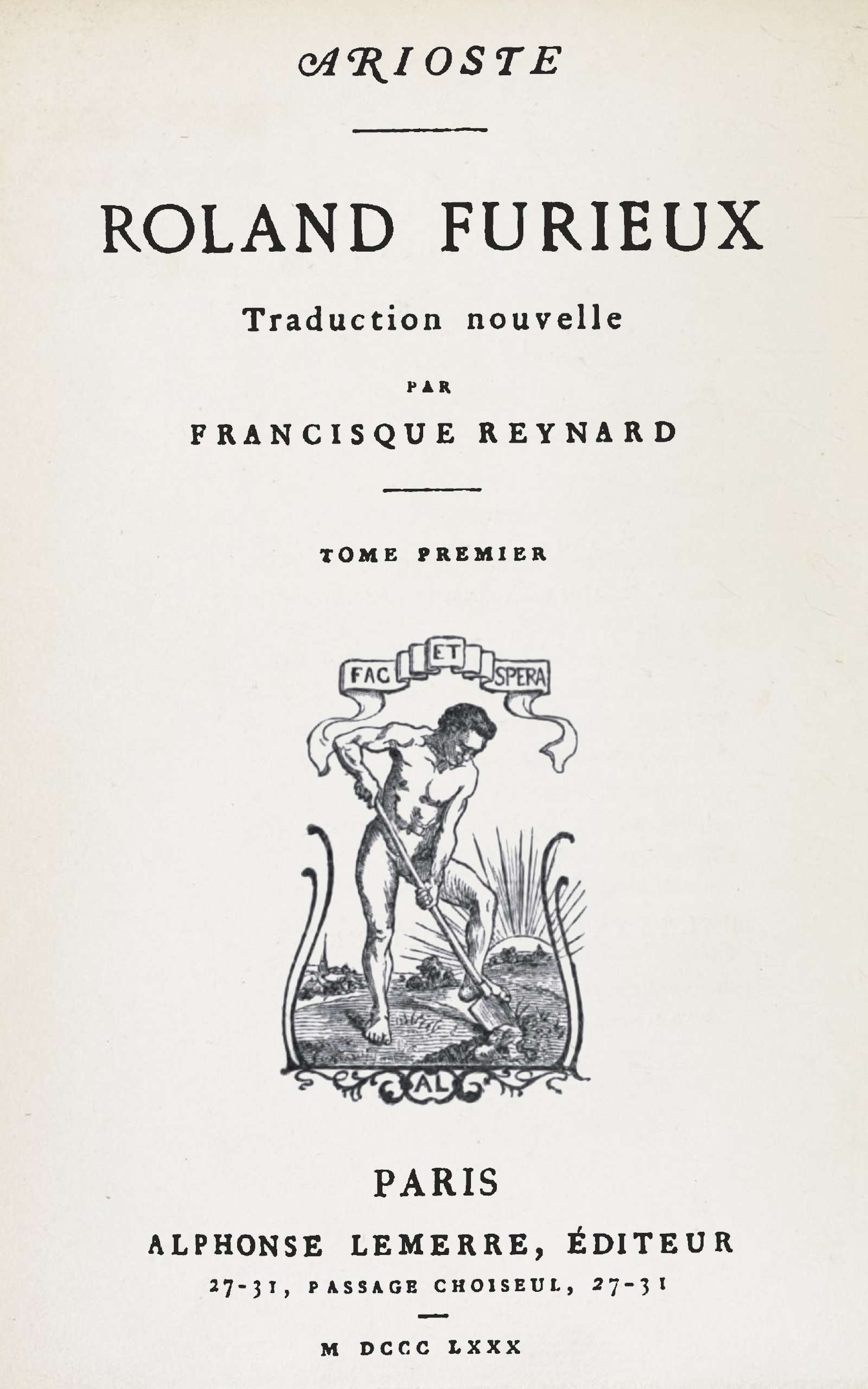 Roland Furieux, tome 1